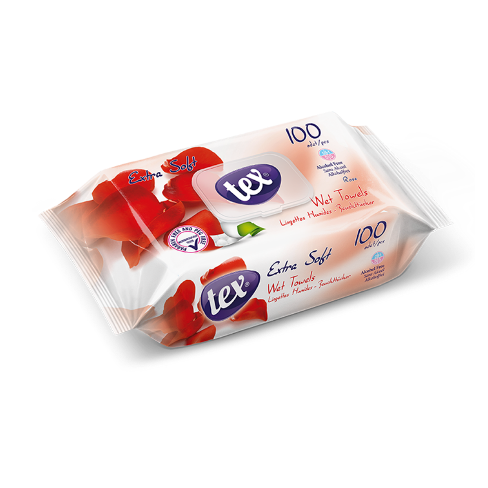 Tex Islak Havlu Gül 100’lü