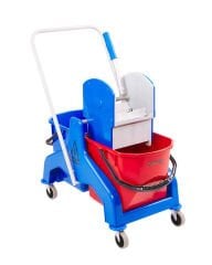 Çift Hazneli Metal Temizlik Arabası